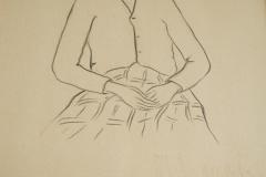 J A Van de Velde J A Van de Velde Jongedame Charcoal on Paper Belgium 1950s - 4677205