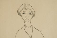 J A Van de Velde J A Van de Velde Jongedame Charcoal on Paper Belgium 1950s - 4677254