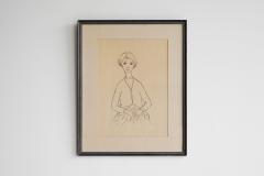 J A Van de Velde J A Van de Velde Jongedame Charcoal on Paper Belgium 1950s - 4677259