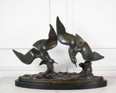 J B L onard J B L onard Two Seagulls in Flight Art Deco Bronze Sculpture - 4737309
