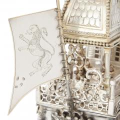 J D Schleissner Antique Hanau silver and silver gilt nef - 4149358