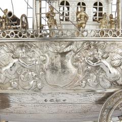 J D Schleissner Antique Hanau silver and silver gilt nef - 4149362