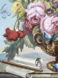 J Friedrich Jungling Floral Bouquet with Mandolin  - 1725536