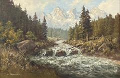 J H Thomas View of a Mountain Stream - 4280751