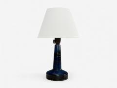 J Holstein Keramik Blue Stoneware Table Lamp Denmark 1960s - 4387207