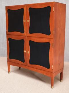 J Ingvard Jensen Jens Ingvard Jensen Tr fle Cabinet in Teak Leather and Brass Denmark 1940s - 4385057