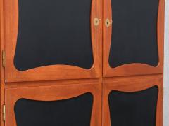 J Ingvard Jensen Jens Ingvard Jensen Tr fle Cabinet in Teak Leather and Brass Denmark 1940s - 4385058