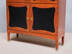 J Ingvard Jensen Jens Ingvard Jensen Tr fle Cabinet in Teak Leather and Brass Denmark 1940s - 4385061