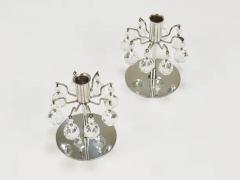 J L Lobmeyr J L Lobmeyr Lights of Vienna Pair Candleholders Faceted Swarovski Crystals - 4066927