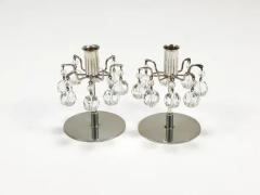 J L Lobmeyr J L Lobmeyr Lights of Vienna Pair Candleholders Faceted Swarovski Crystals - 4066928