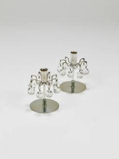 J L Lobmeyr J L Lobmeyr Lights of Vienna Pair Candleholders Faceted Swarovski Crystals - 4066929