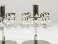 J L Lobmeyr J L Lobmeyr Lights of Vienna Pair Candleholders Faceted Swarovski Crystals - 4066943