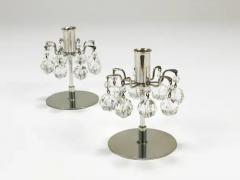 J L Lobmeyr J L Lobmeyr Lights of Vienna Pair Candleholders Faceted Swarovski Crystals - 4066944