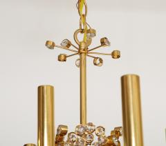 J L Lobmeyr Lobmeyr Circular Brass and Crystal Nine Light Chandelier by Hans Harald Rath - 2871279