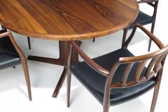 J L M llers M belfabrik JL Moller Round Rosewood Dining Table and Four 4 Chairs Set - 4009336