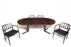 J L M llers M belfabrik JL Moller Round Rosewood Dining Table and Four 4 Chairs Set - 4009342