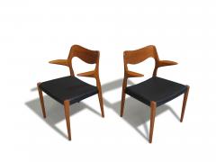 J L M llers M belfabrik Niels Otto Moller Model 55 Teak Arm Chairs for J L Moller - 3432320