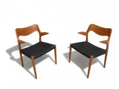 J L M llers M belfabrik Niels Otto Moller Model 55 Teak Arm Chairs for J L Moller - 3432322