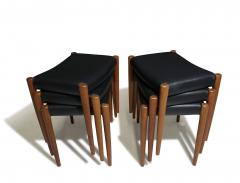 J L M llers M belfabrik Six Niels Moller for JL Moller 80A Teak Stacking Stool Benches - 4542340