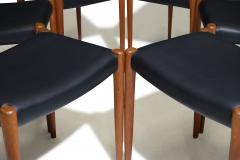 J L M llers M belfabrik Six Niels Moller for JL Moller 80A Teak Stacking Stool Benches - 4542344