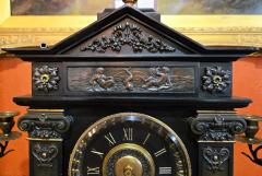 J Marti et Cie 19C French Mantle Clock with Candelabra Garnitures by J Marti Paris  - 4179223