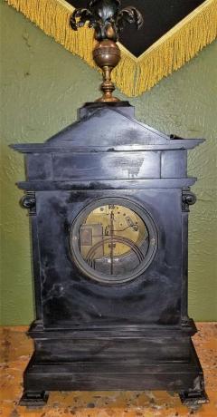 J Marti et Cie 19th Century French Slate Bronze Clock by Marti - 1708192