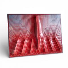 J McCarthy Mid Century 1977 Strawberry Fields Large Red Fiberglass Wall Art - 4461976