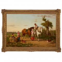 J O Banks Oil Painting of a Rural Family Returning Home by J O Banks - 4740778
