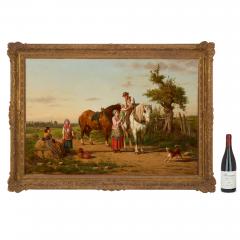 J O Banks Oil Painting of a Rural Family Returning Home by J O Banks - 4740781