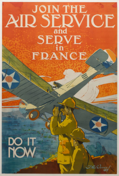 J Paul Verrees Join the Air Service and Serve in France Vintage WWI Poster - 3686001