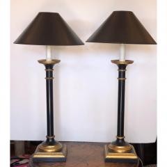J Robert Scott J Robert Scott Black Gold Giltwood Column Lamps a Pair - 1694812