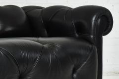 J Robert Scott J Robert Scott Black Leather Chesterfield Tufted Sofa - 1943192