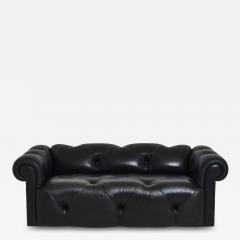 J Robert Scott J Robert Scott Black Leather Chesterfield Tufted Sofa - 1943420