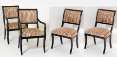 J Robert Scott Sally Sirkin Lewis for J Robert Scott Black Lacquer Dining Chairs Set of 4 - 2575981