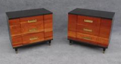 J Stuart Clingman Pair of Refinished John Clingman for Widdicomb Bachelors Chests Walnut Brass - 3495179