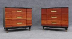 J Stuart Clingman Pair of Refinished John Clingman for Widdicomb Bachelors Chests Walnut Brass - 3495180
