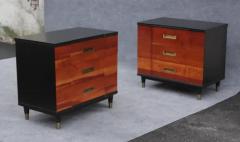 J Stuart Clingman Pair of Refinished John Clingman for Widdicomb Bachelors Chests Walnut Brass - 3495209