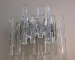 J T Kalmar A Pair of Austrian 1960s Clear Ice Block Glass Wall Sconces by J T Kalmar - 36481