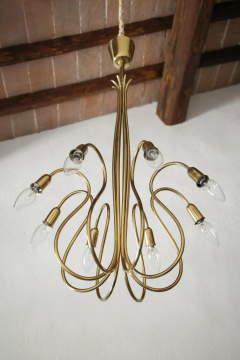 J T Kalmar Austrian Mid Century Octopus Chandelier Attributed to J T Kalmar 1950s - 2601733