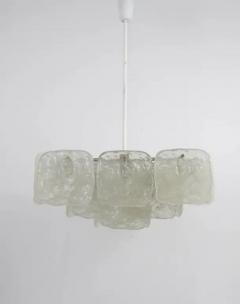 J T Kalmar Huge J T Kalmar Square Chandelier with Frosted Ice Glass Panels Austria 1960s - 4041484