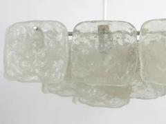 J T Kalmar Huge J T Kalmar Square Chandelier with Frosted Ice Glass Panels Austria 1960s - 4041490