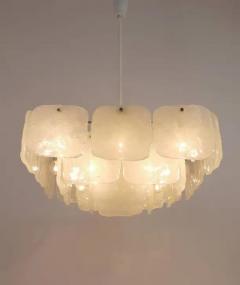 J T Kalmar Huge J T Kalmar Square Chandelier with Frosted Ice Glass Panels Austria 1960s - 4041527