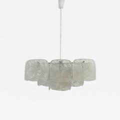 J T Kalmar Huge J T Kalmar Square Chandelier with Frosted Ice Glass Panels Austria 1960s - 4043331