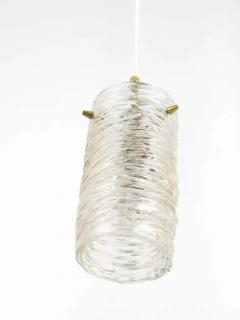 J T Kalmar J T Kalmar Mid Century Textured Glass Tube Brass Pendant Lamp Austria 1950s - 4041408