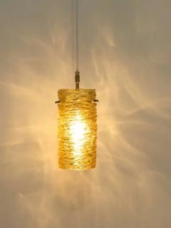 J T Kalmar Mid Century J T Kalmar Modernist Glass Tube Brass Pendant Lamp Austria 1950s - 4041436