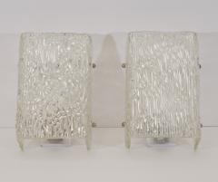 J T Kalmar Pair of Kalmar Ice Glass Sconces Two Pairs Available  - 162228