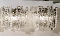 J T Kalmar Pair of Kalmar Ice Glass Wall Sconces Three Pairs Available  - 158874