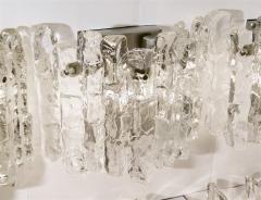 J T Kalmar Pair of Kalmar Ice Glass Wall Sconces Three Pairs Available  - 158877