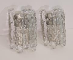 J T Kalmar Pair of Petite Ice Glass Kalmar Sconces Five Pairs Available  - 151692