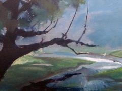 J T Winslow Gouache on paper two serene landscape paintings by J T Winslow - 960364